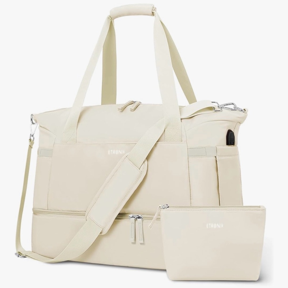 Women's Cream Travel/carryon bag; used once